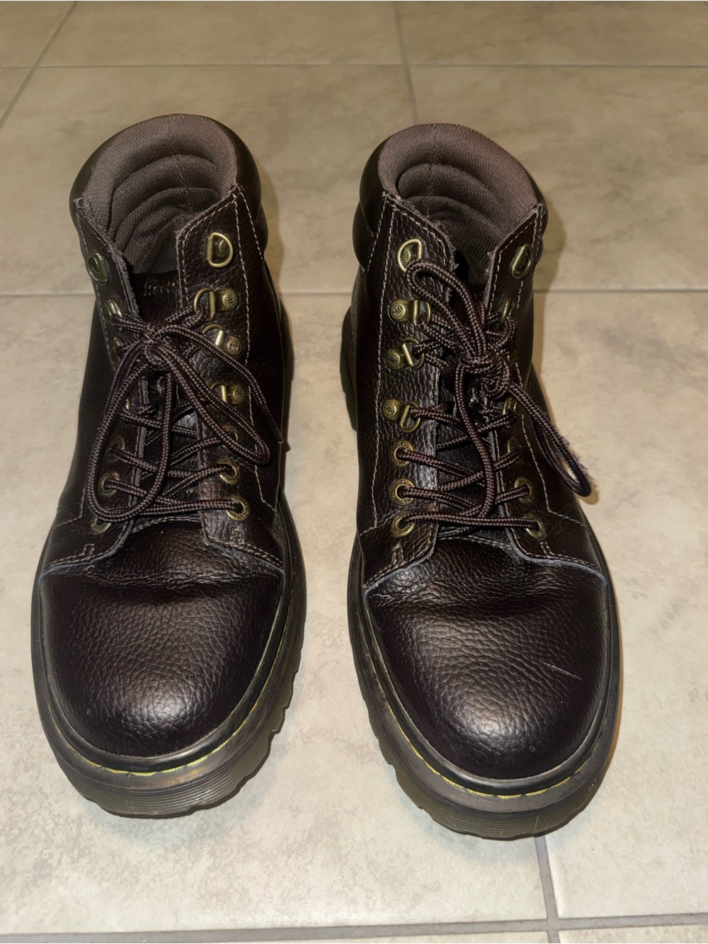 Dr. Martens Men's Dark Brown Leather Lace-Up Boots